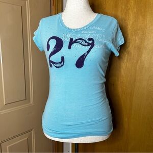 Aeropostale Women's Light Blue Graphic Tee
